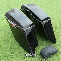 5 Extended Saddle Bags with Speaker Grills For Harley Davidson Touring 2014-2020