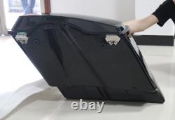 5 Gloss Black Stretched Extended Hard Saddlebags For 1993-2013 Harley Touring