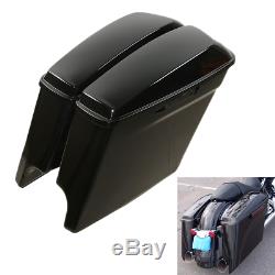 5 Glossy Black Stretched Extended Saddlebags For Harley Touring 2014-2020 18 19