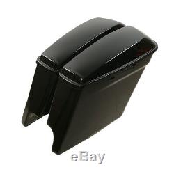 5 Glossy Black Stretched Extended Saddlebags For Harley Touring 2014-2020 18 19