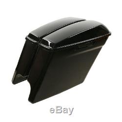 5 Glossy Black Stretched Extended Saddlebags For Harley Touring 2014-2020 18 19