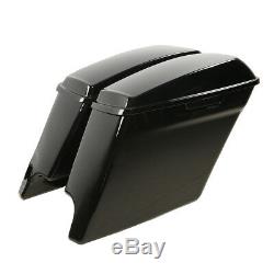 5 Glossy Black Stretched Extended Saddlebags For Harley Touring 2014-2020 18 19