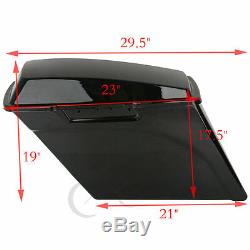 5 Stretched Extended Hard Saddlebags Trunk With Lid For Harley Touring 1993-2013