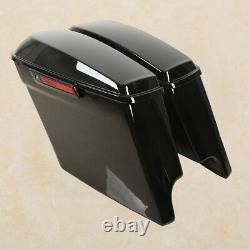5 Stretched Extended Saddlebag Bags Fit For Harley Touring Road Glide 1993-2013