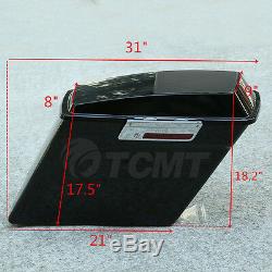 5 Stretched Extended Saddlebag with 6x9 Speaker Lid For Harley Touring FLT 93-13