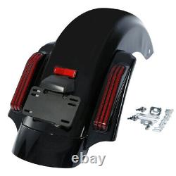 5 Stretched Extended Saddlebags & LED Rear Fender For Harley Touring CVO 14-20