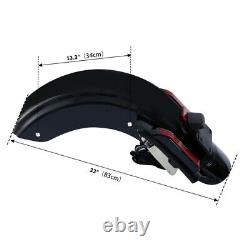 5 Stretched Extended Saddlebags & LED Rear Fender For Harley Touring CVO 14-20