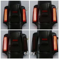 5 Stretched Extended Saddlebags & LED Rear Fender For Harley Touring CVO 14-20