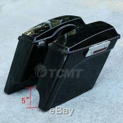 5 Stretched Extended Saddlebags Saddle Bags For Harley Touring FLT FLHT Softail