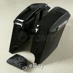 5 Stretched Extended Saddlebags with Speaker Cutout For Harley Touring 2014-2020