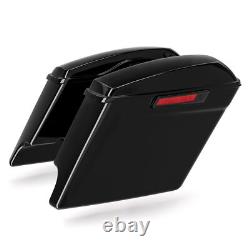 5 Stretched Hard Saddlebags With Latches Key Fit For Harley Touring 93-13 Black