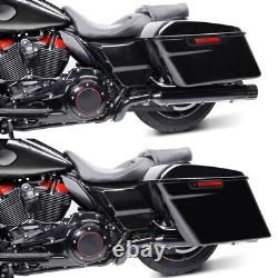 5 Stretched Hard Saddlebags With Latches Key Fit For Harley Touring 93-13 Black