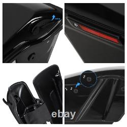 5 Stretched Hard Saddlebags With Latches Key Fit For Harley Touring 93-13 Black