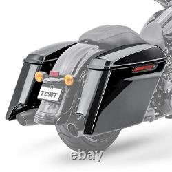5 Stretched Hard Saddlebags With Latches Key Fit For Harley Touring 93-13 Black