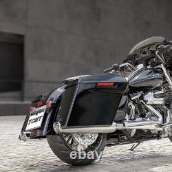 5 Stretched Hard Saddlebags With Latches Key Fit For Harley Touring 93-13 Black