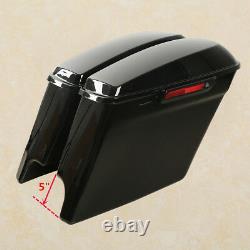 5 Stretched Saddlebags Fit For Harley Touring Road King Electra Glide 1993-2013