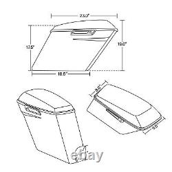 5 Stretched Saddlebags With Latch Key Fit For Harley Davidson Touring 2014-2024