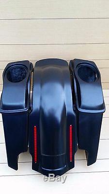 6 Inch Stretched Bags, Lids And Led Rear Fender For Harley Touring 1996-2013