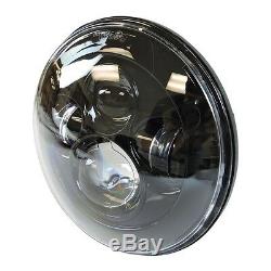 7 Black LED Projector Daymaker Headlight + Passing Lights For Harley Touring BL