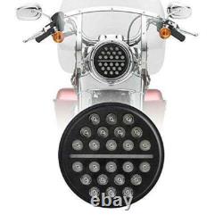7 Black Multi LED Projection Headlight for Harley Softail Touring Glide Indian