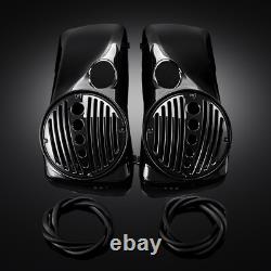 8 Speaker Lids with Tweeter port For Harley 1994-2013 Touring Models Vivid Black