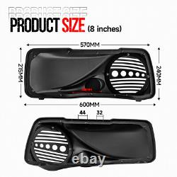 8 Speaker Lids with Tweeter port For Harley 1994-2013 Touring Models Vivid Black