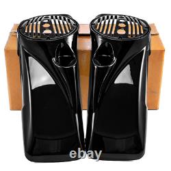 8 Speaker Lids with Tweeter port For Harley 1994-2013 Touring Models Vivid Black