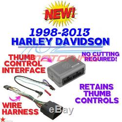 98-2013 Harley Touring Radio Install Adapter With Thumb Control Interface Stereo