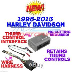 98-2013 Harley Touring Radio Install Adapter With Thumb Control Interface Stereo