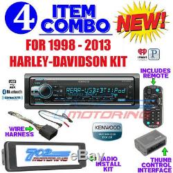 98-2013 Harley Touring Stereo Radio CD Install Adapter Dash Kit Flht Flhx Flhtc