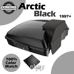 ARCTIC BLACK For 97+ Harley/Softail Advanblak Rushmore Razor Tour Pak Pack Pad