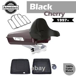 Advan Black Cherry Razor Tour Pak Wrap-Around Backrest F/ 97-20 Harley Touring