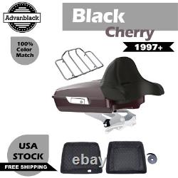Advan Black Cherry Razor Tour Pak Wrap-Around Backrest F/ 97-20 Harley Touring