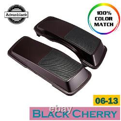 Advan Black Cherry Saddlebag Speaker Lids For 2006-2013 Harley Street Road Glide