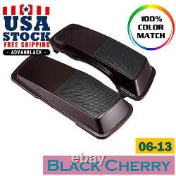 Advan Black Cherry Saddlebag Speaker Lids For 2006-2013 Harley Street Road Glide