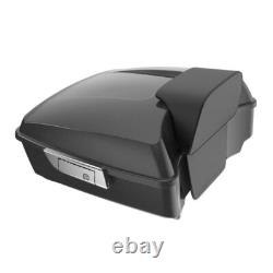 Advan Black Quartz Chopped Tour Pack Pak Trunk Luggage Fits 97+ Harley Touring