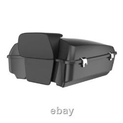Advan Black Quartz Chopped Tour Pack Pak Trunk Luggage Fits 97+ Harley Touring