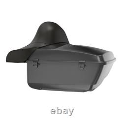 Advan Black Quartz King Tour Pack Trunk Luggage For 1997+ Harley Touring