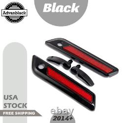 Advan Blackout Saddlebag Lid Lever & Latch Cover Set Kit For Harley Touring 14+