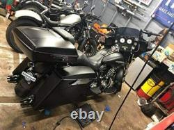 Advan Denim Black Razor Tour Pak Pack Trunk Luggage For 1997+ Harley Touring