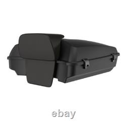 Advan Denim Black Razor Tour Pak Pack Trunk Luggage For 1997+ Harley Touring