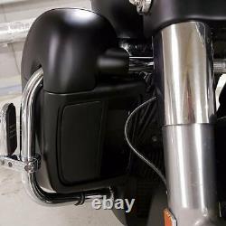 Advan Denim Black Rushmore Lower Vented Fairings Speaker Pods For 2014+ Harley