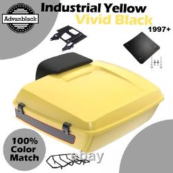 Advan Industrial YellowithVivid Black Chopped Tour Pack Backrest Fits 97+ Harley