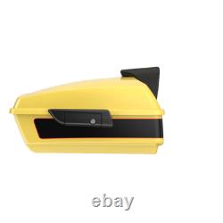 Advan Industrial YellowithVivid Black Chopped Tour Pack Backrest Fits 97+ Harley