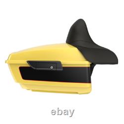 Advan Industrial YellowithVivid Black King Tour Pack Trunk Luggage For 97+ Harley