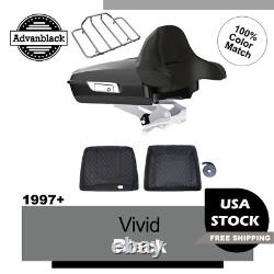 Advan Vivid Black Razor Tour Pak Wrap-Around Backrest For 97-20 Harley Touring