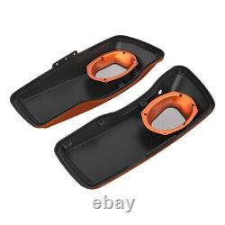 Advanblack Amber Whiskey Saddlebag Speaker Lids 6x9 Fits 2014+ Harley Davidson