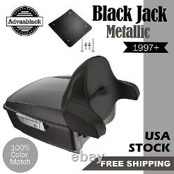 Advanblack BLACK JACK METALLIC Rushmore King Tour Pack Fits 97+ Harley/Softail