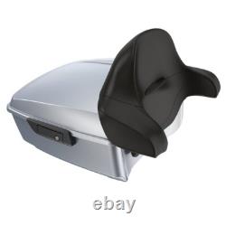Advanblack Barracuda Silver King Tour Pack Black Hinges & Latch For 97+ Harley