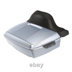 Advanblack Barracuda Silver King Tour Pack Black Hinges & Latch For 97+ Harley